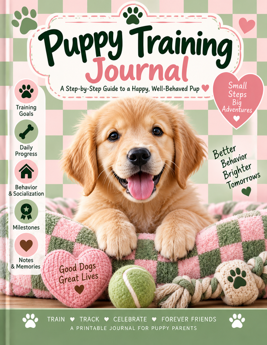Puppy Training Journal | A Step-by-Step Guide to a Happy, Well-Behaved Pup